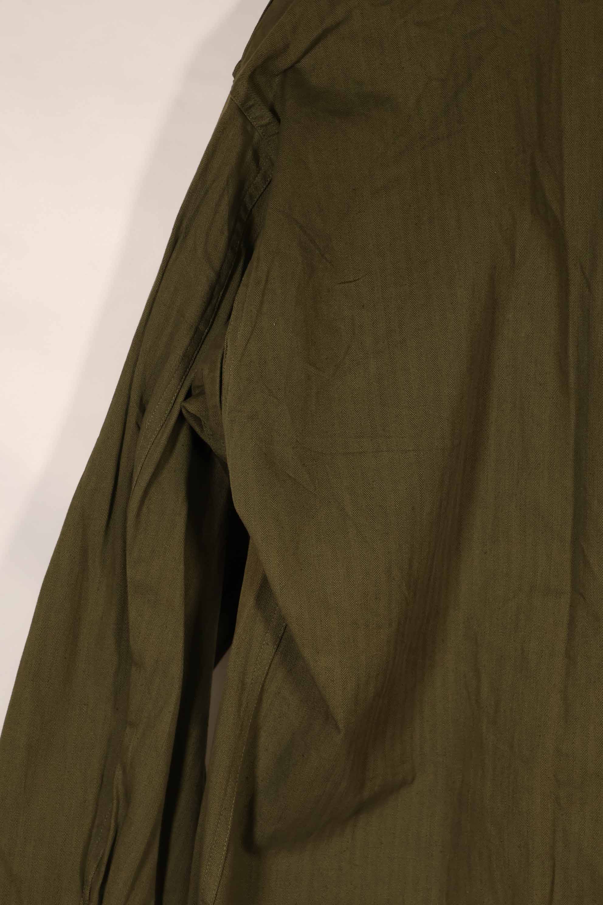 実物　1940年代　アメリカ陸軍　HBT OD ユーティリティジャケット　サイズタグなし　状態良い