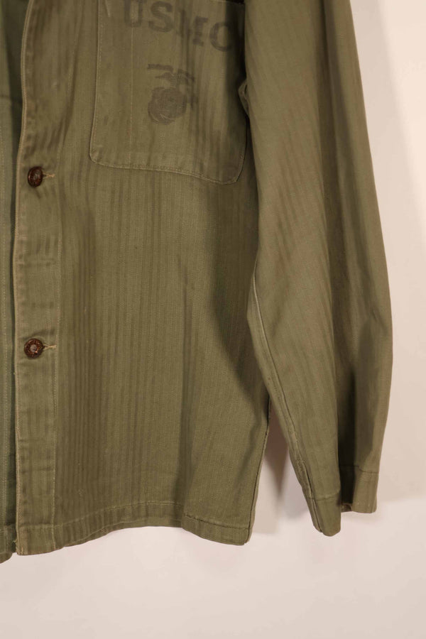 実物　1940年代　アメリカ海兵隊　USMC　M41 HBTユーティリティジャケット　ポケット欠損