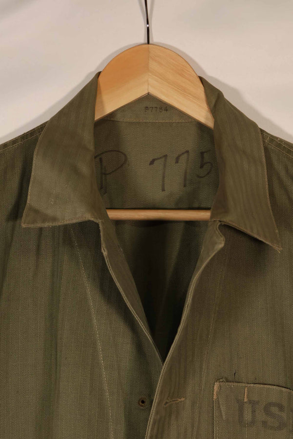 実物　1940年代　アメリカ海兵隊　USMC　M41 HBTユーティリティジャケット　ポケット欠損