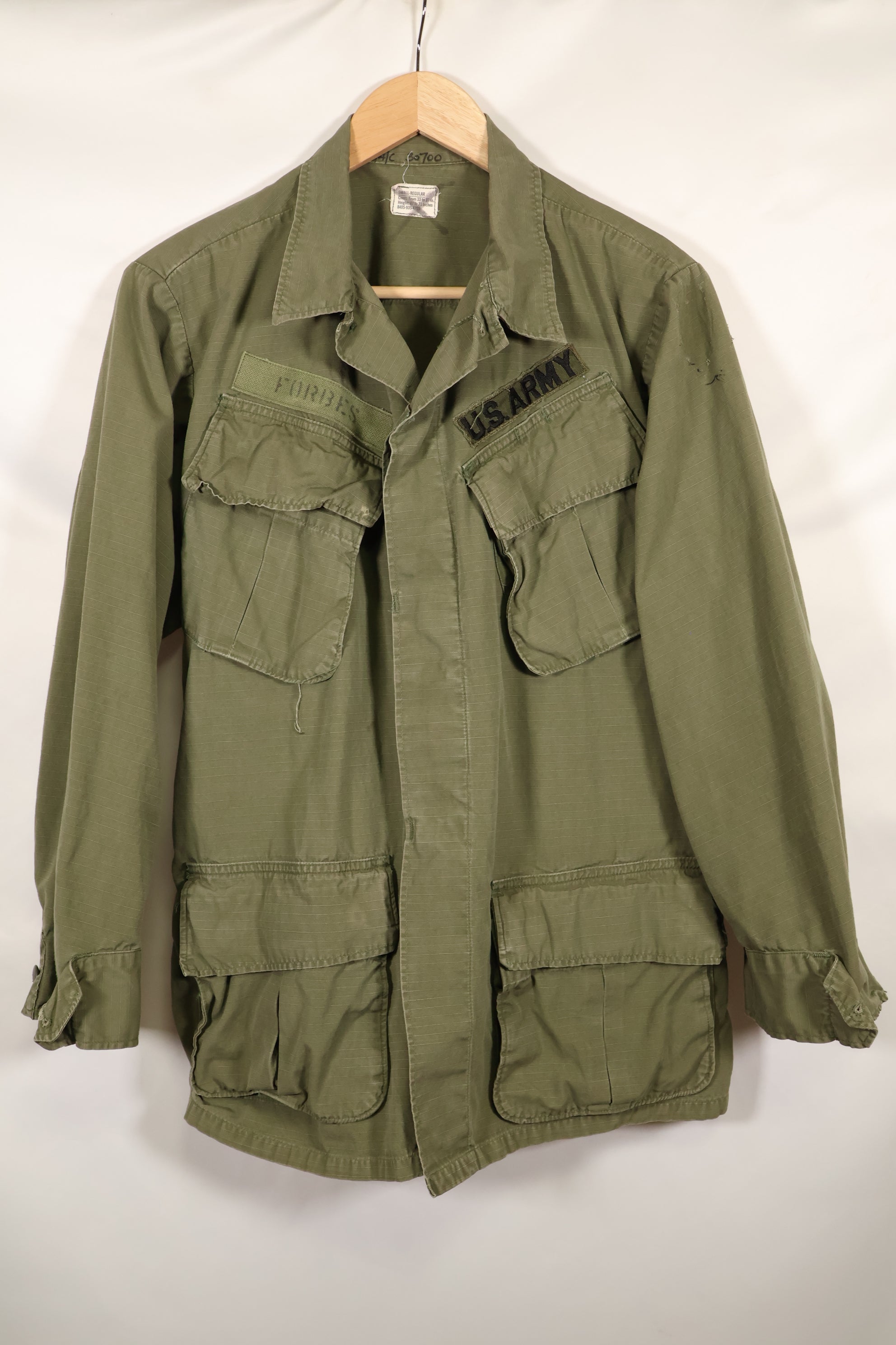 1969 Contract SMALL-REGULAR 4th Model Jungle Fatigue Jacket Used Film Company Release B