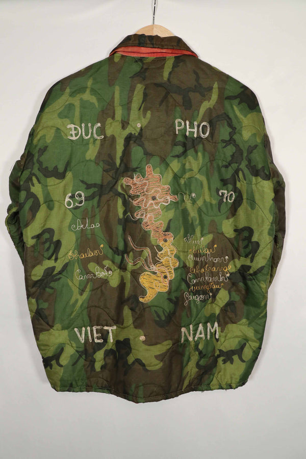 実物　米軍ポンチョライナー　ツアージャケット　DUC PHO　1969-1970