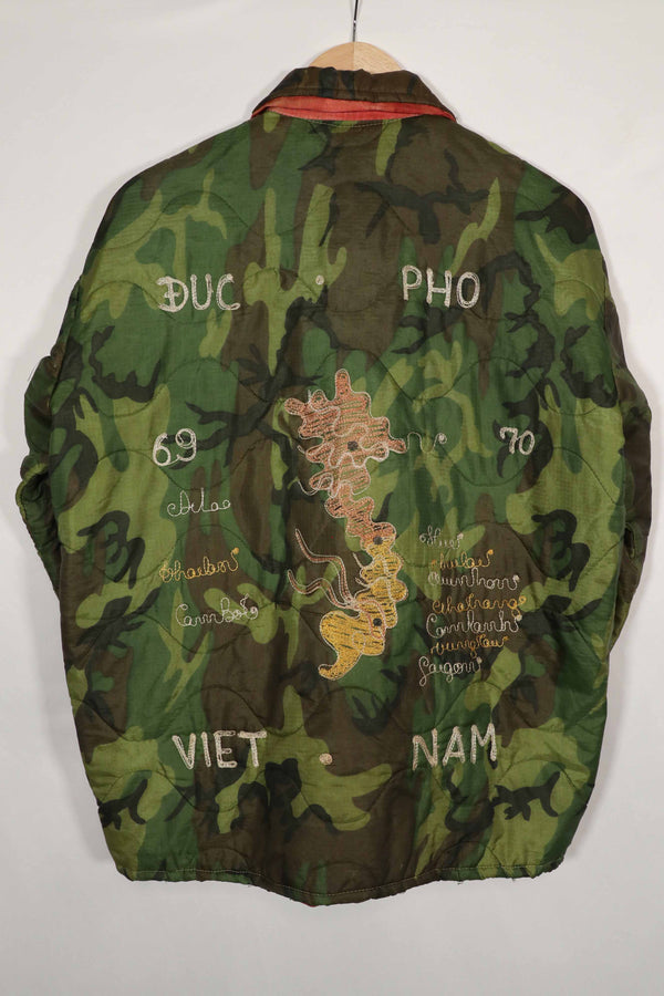 実物　米軍ポンチョライナー　ツアージャケット　DUC PHO　1969-1970