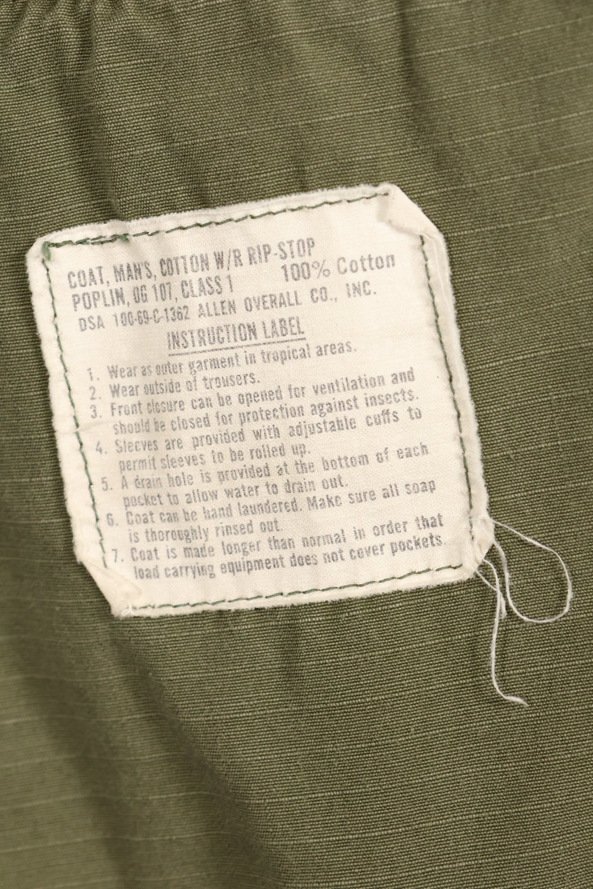 1969 Contract SMALL-REGULAR 4th Model Jungle Fatigue Jacket Used Film Company Release B