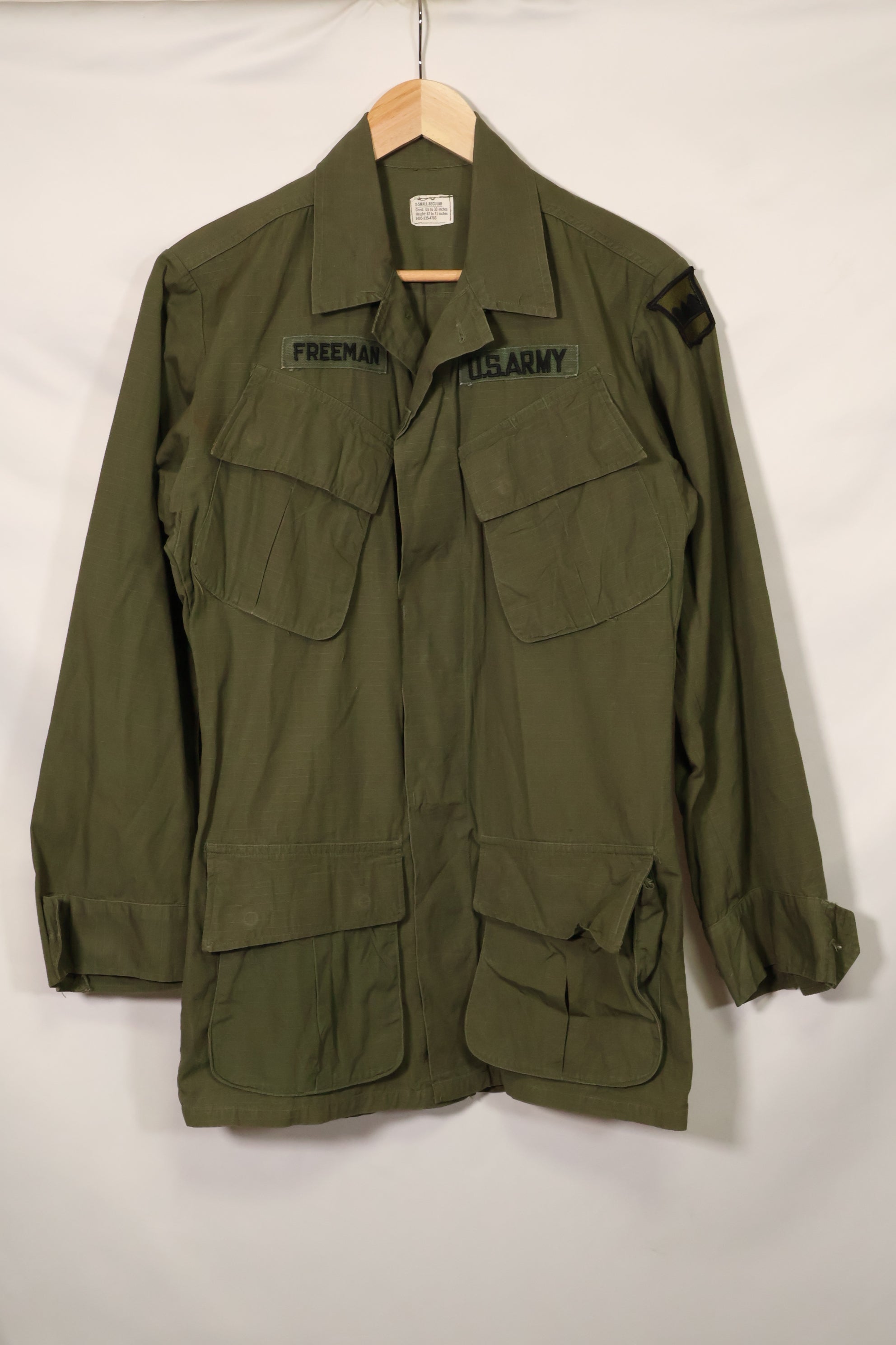 1969年契約　4th Model ジャングルファティーグ　ジャケット　X-S-R　中古品　パッチ付き