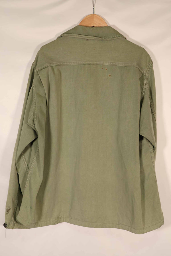 Real 1940s US Navy USN M42 utility jacket, faded, stained.