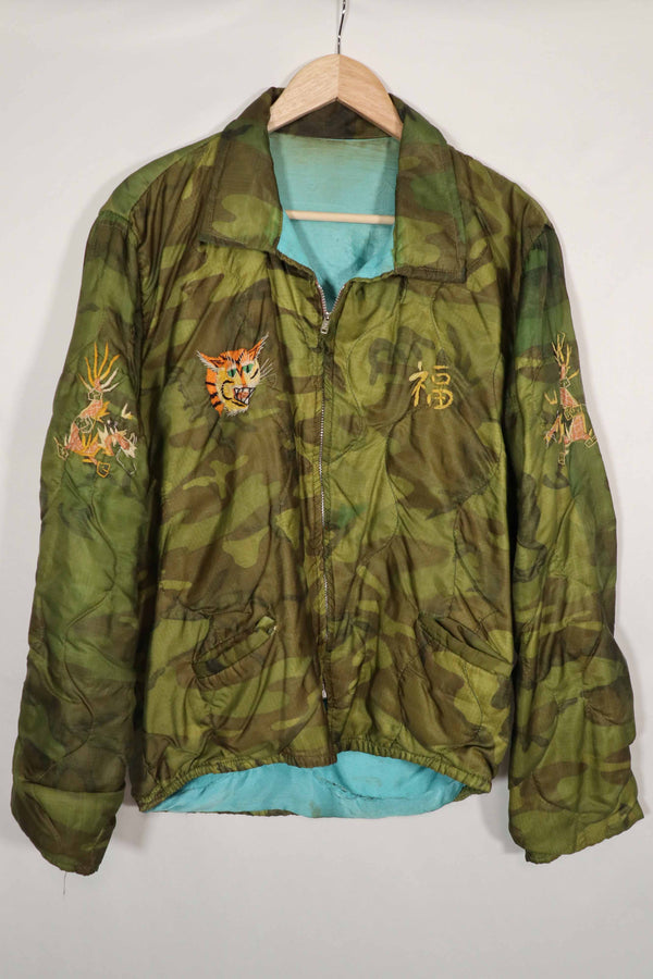 実物　米軍ポンチョライナー製　ツアージャケット　1970-1971 TAY NINH CU CHI