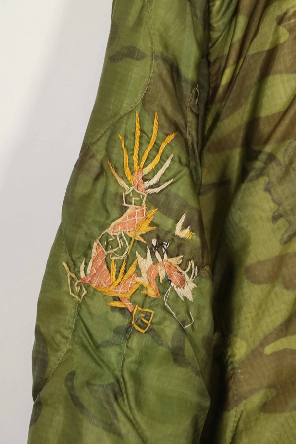 Real U.S. Army Poncho Liner Tour Jacket 1970-1971 TAY NINH CU CHI