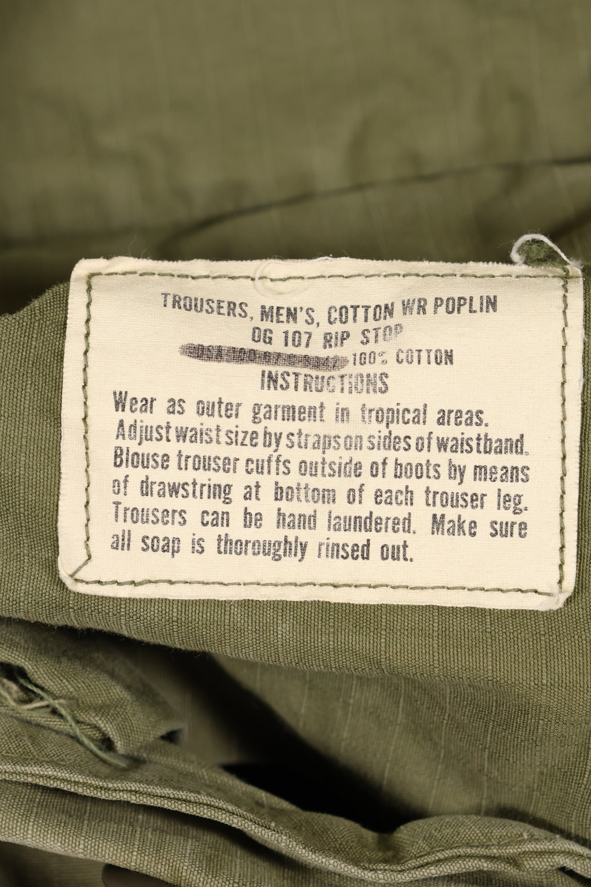 1967年頃　XS-Rサイズ　4th Model ジャングルファティーグ　パンツ　中古品　映画会社放出