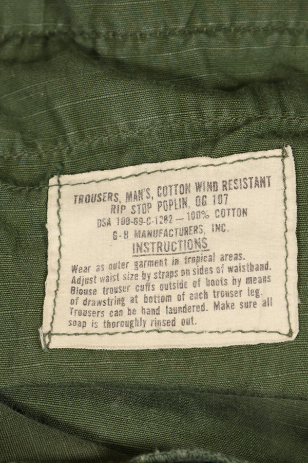 1969年頃　S-Rサイズ　4th Model ジャングルファティーグ　パンツ　中古品　映画会社放出