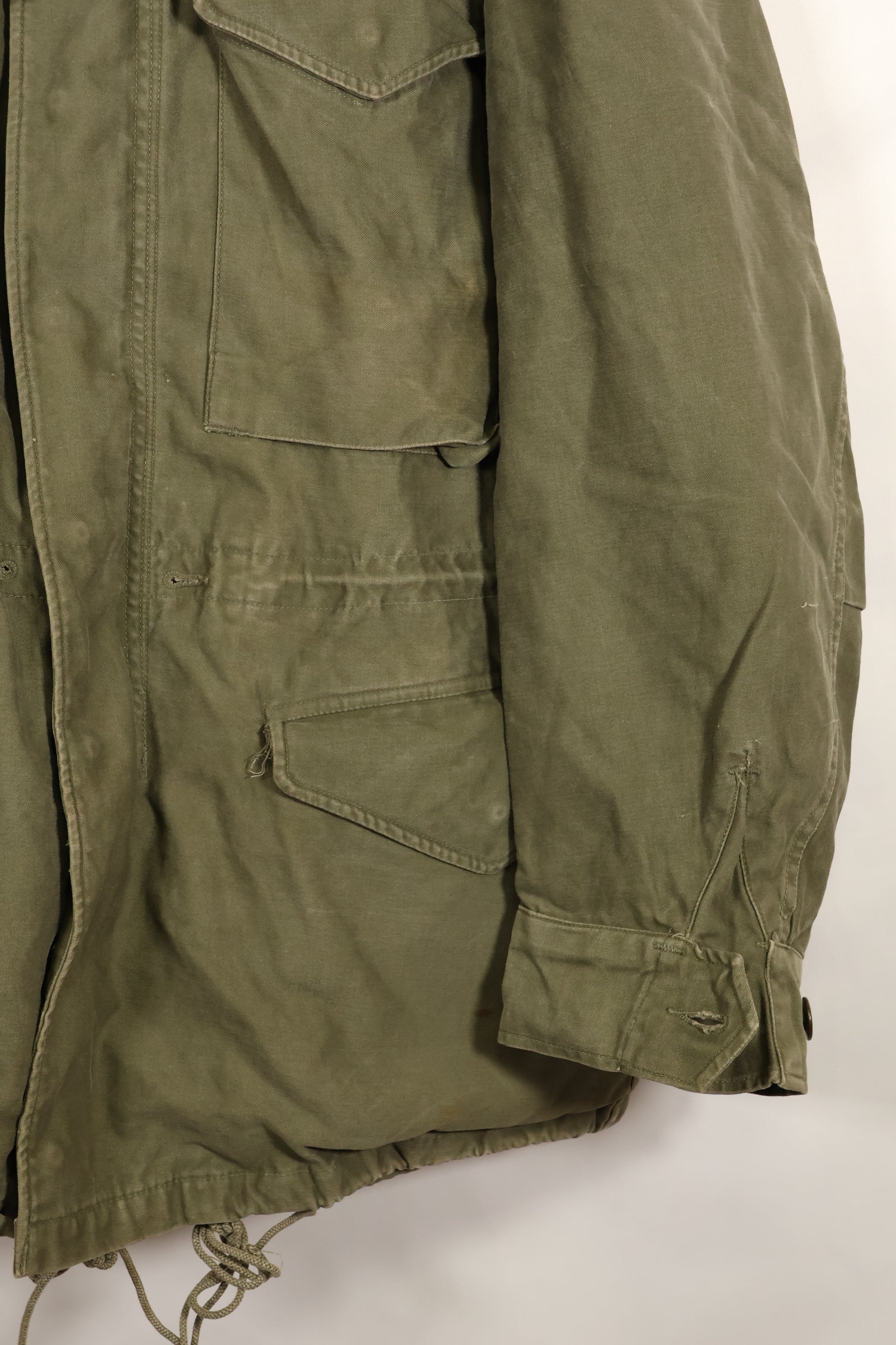 สัญญาปี 1957, S-S, กองทัพสหรัฐฯ, เสื้อแจ็คเก็ตพับ M51, ไม่มีซับใน, สีซีดเล็กน้อย, มือสอง