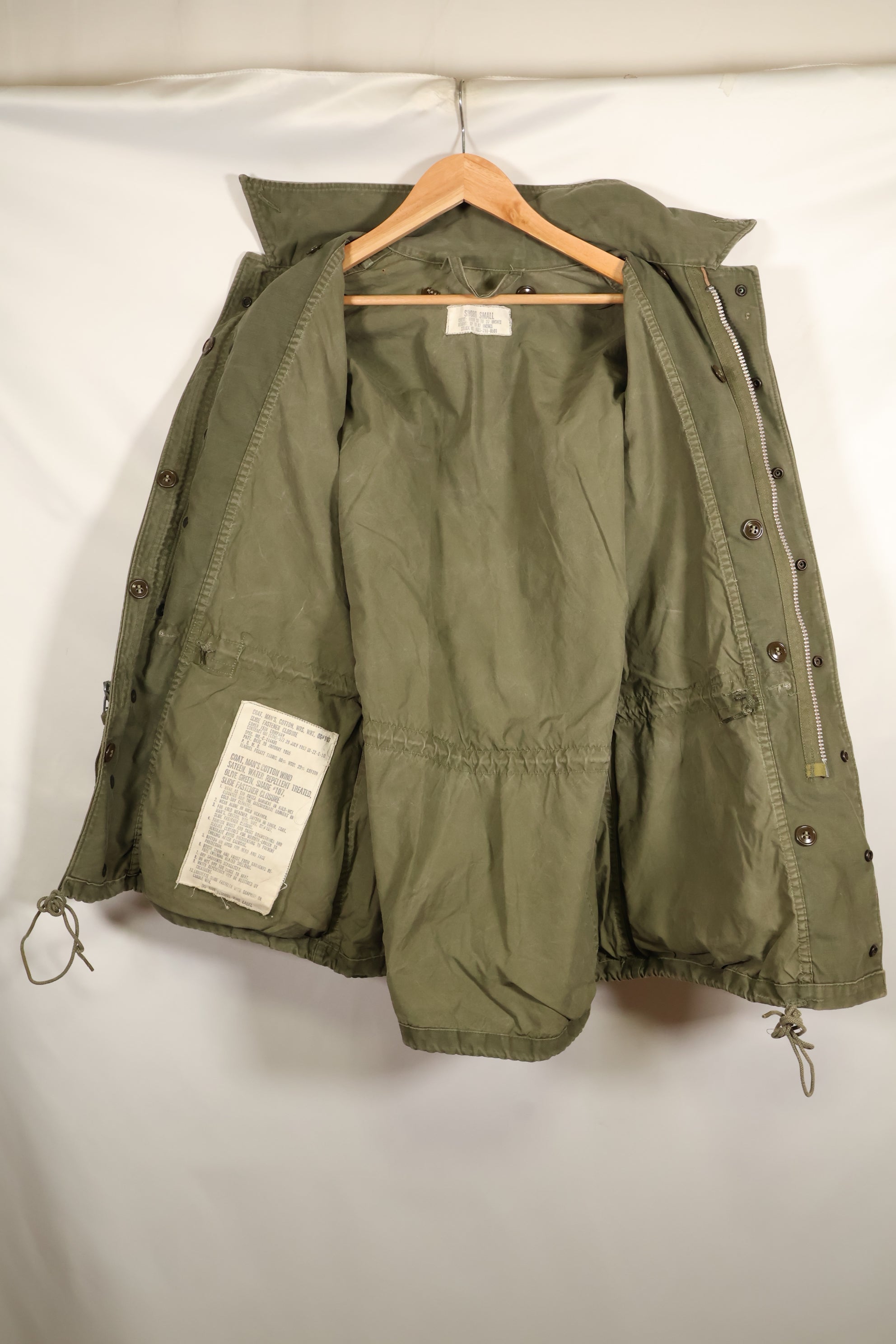 สัญญาปี 1957, S-S, กองทัพสหรัฐฯ, เสื้อแจ็คเก็ตพับ M51, ไม่มีซับใน, สีซีดเล็กน้อย, มือสอง