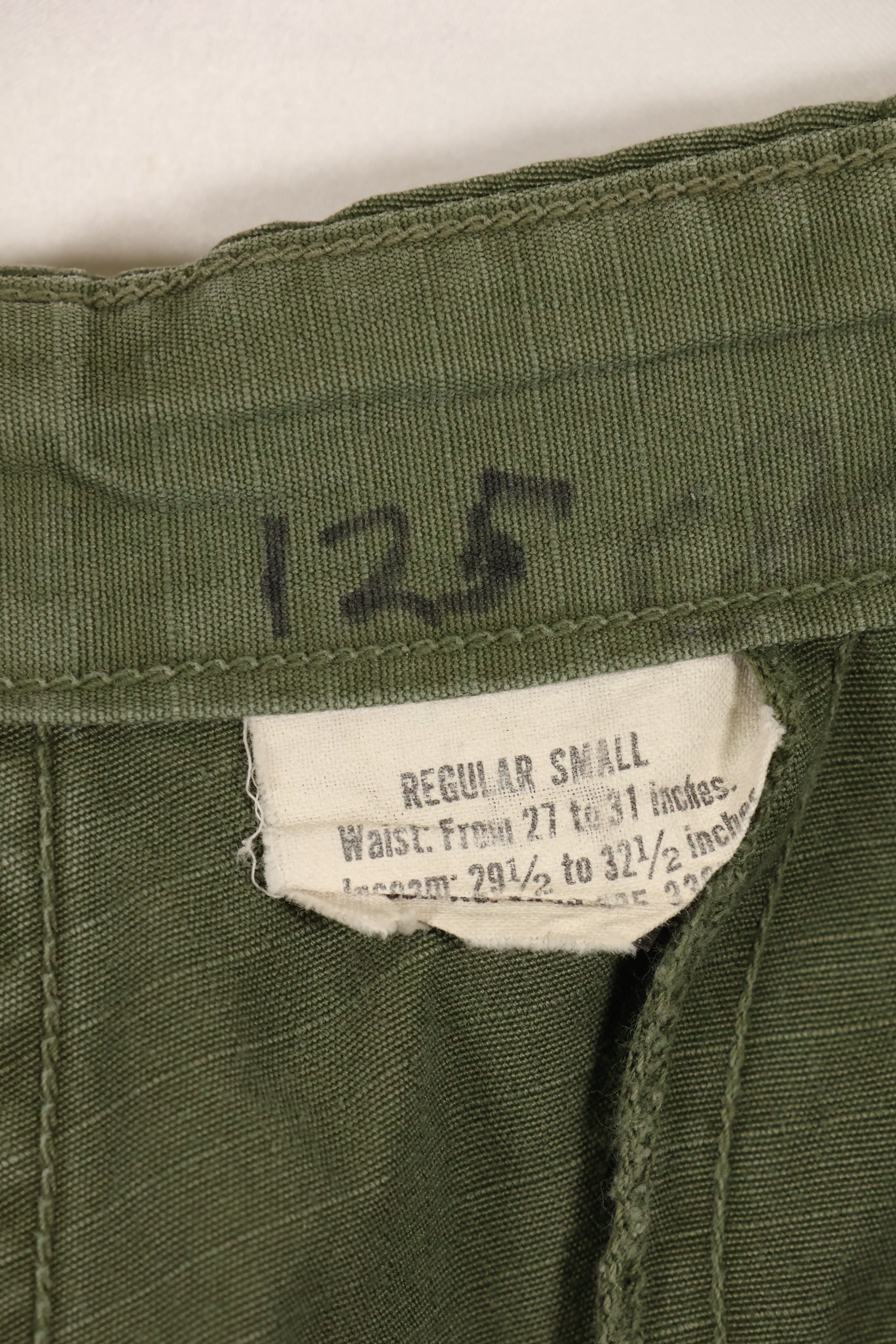 Circa 1969 S-R Size 4th Model Jungle Fatigue Pants, Used, Released by Film Company