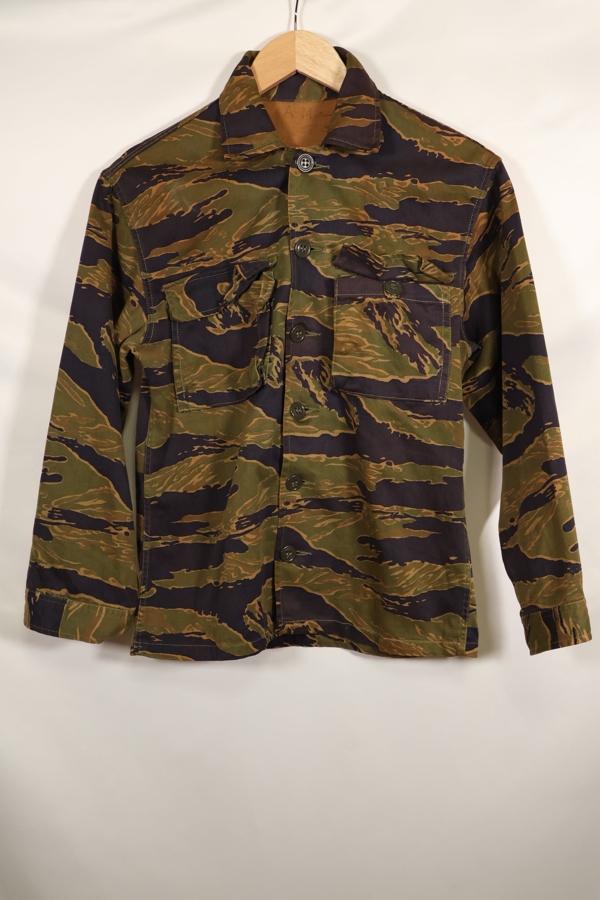 実物　A-M　タイガーストライプ　シャツ　ゴールドタイガー派生パターン　状態良い