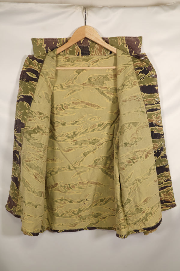 実物　レイトウォーパターン　USサイズ　タイガーストライプ　シャツ　ポケット改造あり　中古品