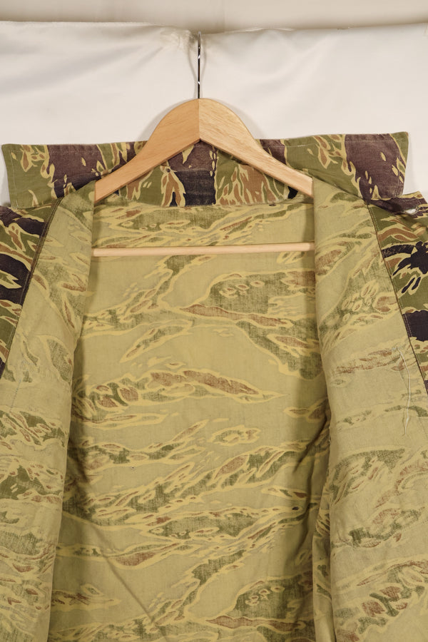 実物　レイトウォーパターン　USサイズ　タイガーストライプ　シャツ　ポケット改造あり　中古品