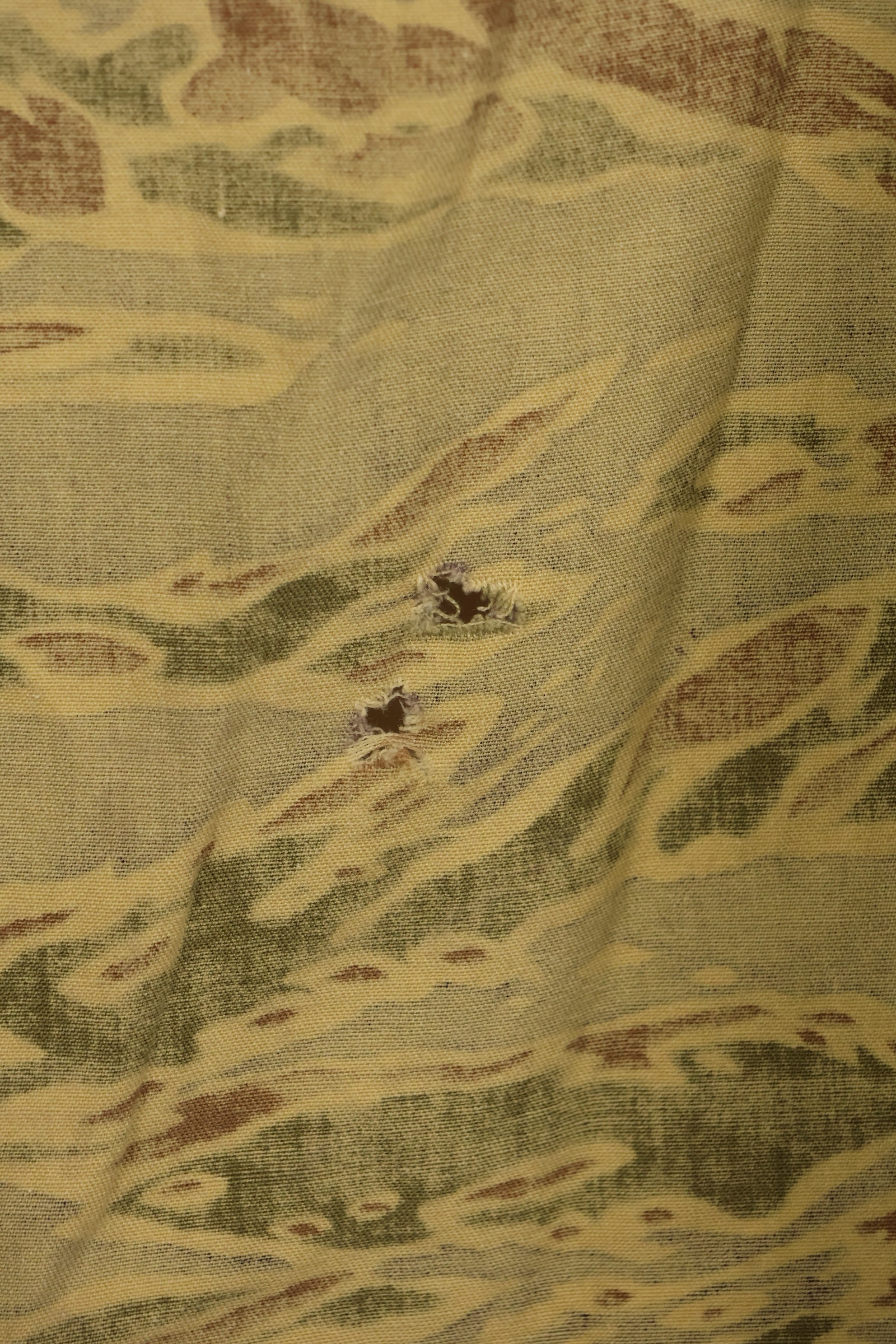 実物　レイトウォーパターン　USサイズ　タイガーストライプ　シャツ　ポケット改造あり　中古品