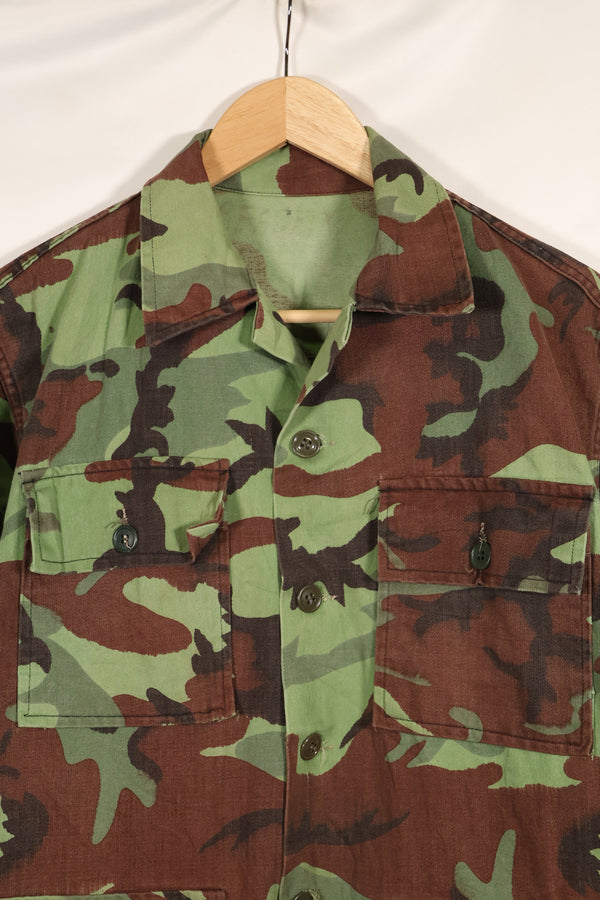 1960s US Army Advisor ARVN BDQ Ranger Shirt 4 Pockets Leaf Camouflage Shirt Used