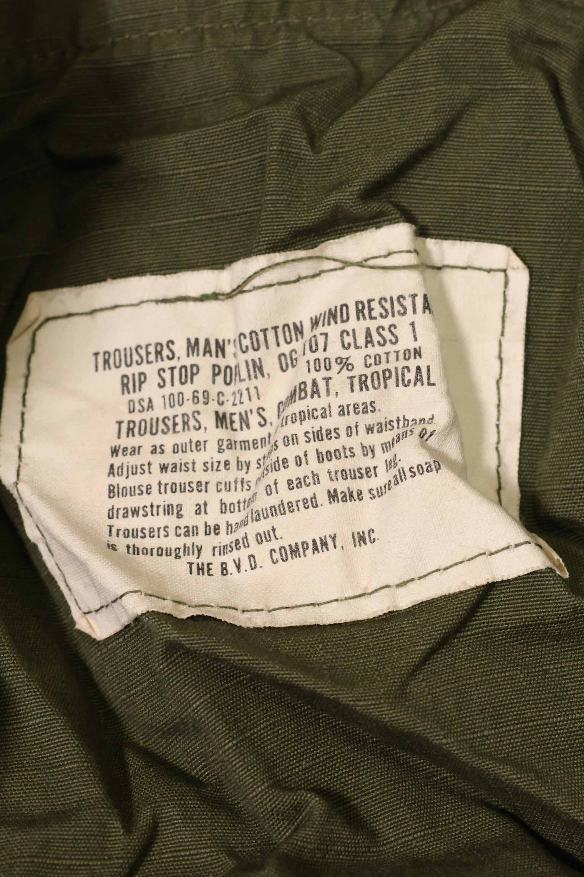 1969 Contract 4th Model Ripstop Jungle Fatigue Pants L-L Used