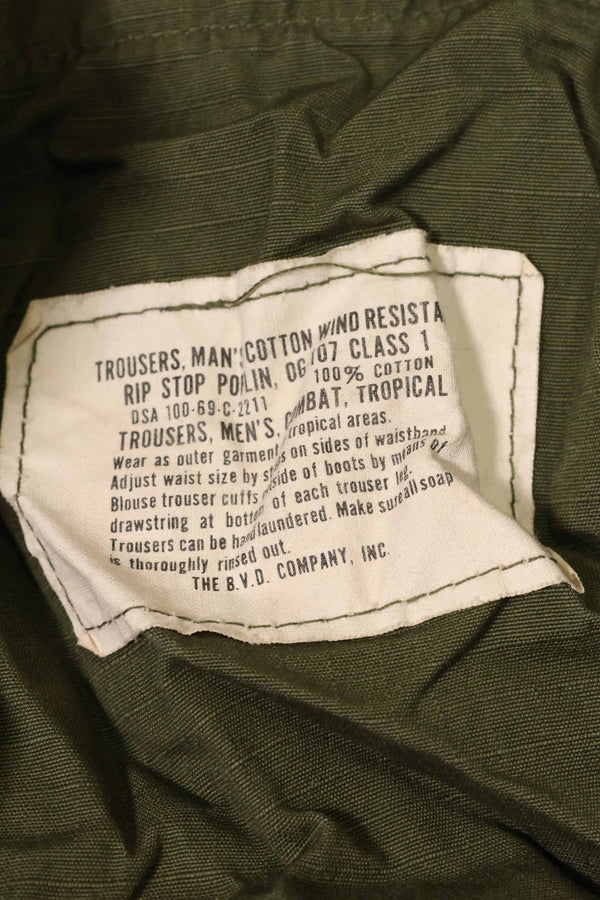 1969 Contract 4th Model Ripstop Jungle Fatigue Pants L-L Used