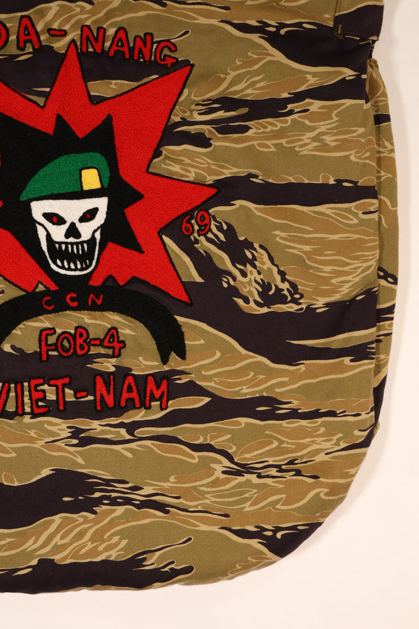MILITARIA 1911 GOLD TIGER STRIPE Helmet bag, hand machine embroidered bag made in Okinawa