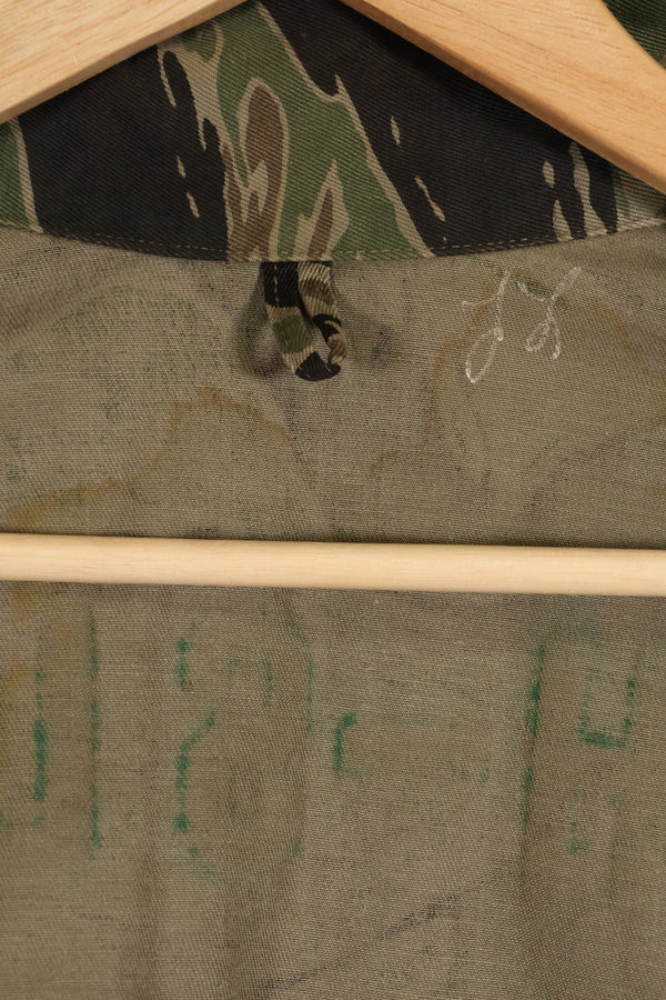 実物　USカット　シルバータイガーストライプ　シャツ　推定US-M　状態良い　背面ステンシルあり