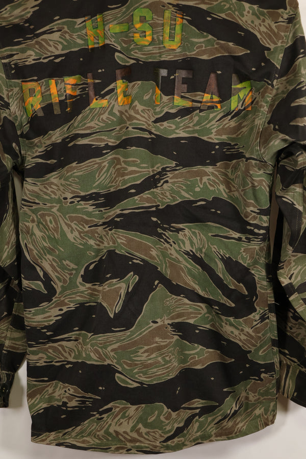 実物　USカット　シルバータイガーストライプ　シャツ　推定US-M　状態良い　背面ステンシルあり