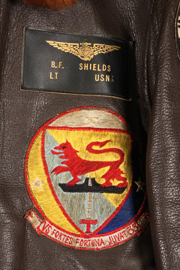 ปลายทศวรรษ 1940  55J14  กองทัพเรือสหรัฐฯ  G-1  แจ็คเก็ตบิน  รุ่นแรกมาก  พร้อมแผ่นปะ  ของหายาก