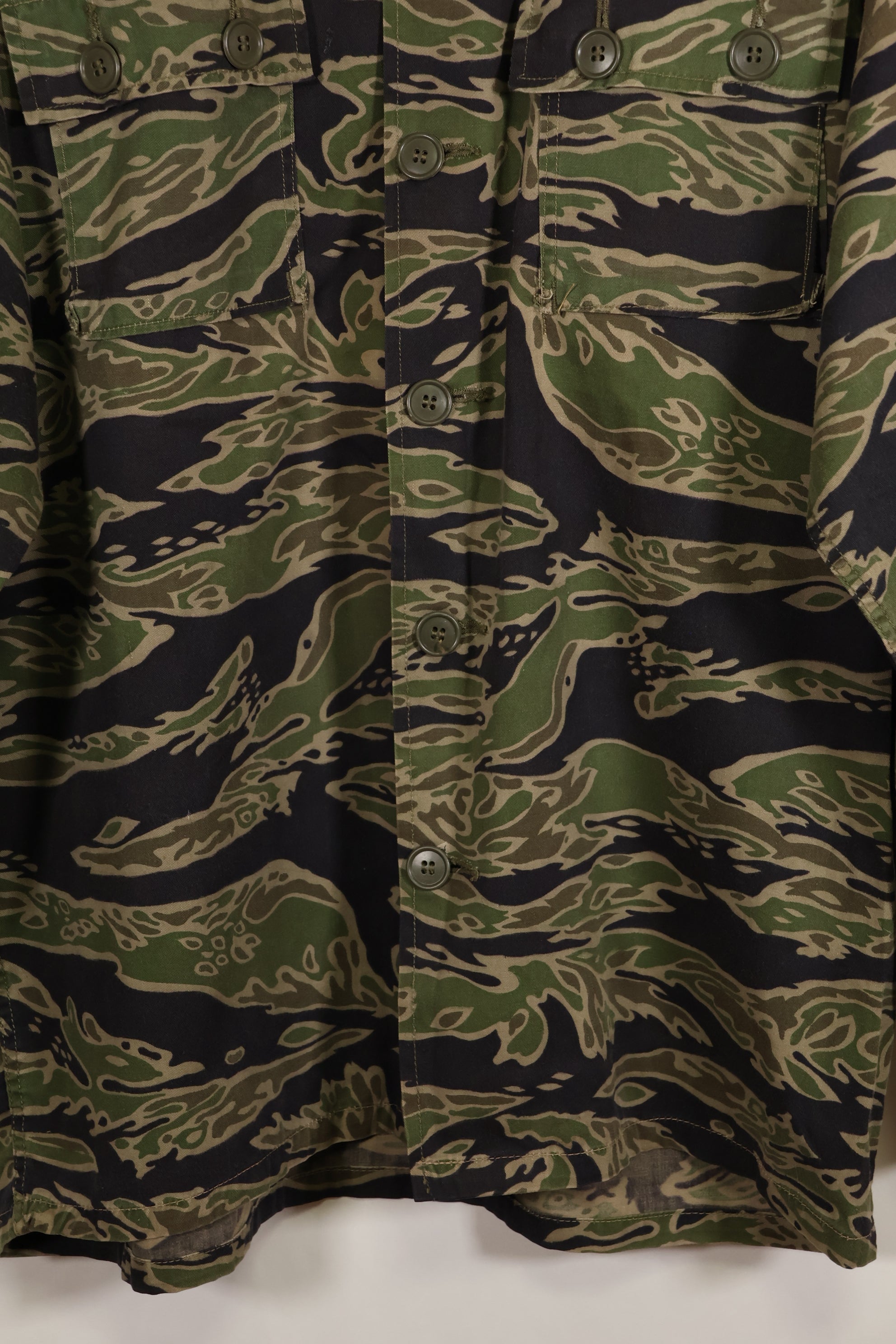 実物　レイトウォーパターン　US-L　タイガーストライプ　シャツ　ほぼ未使用