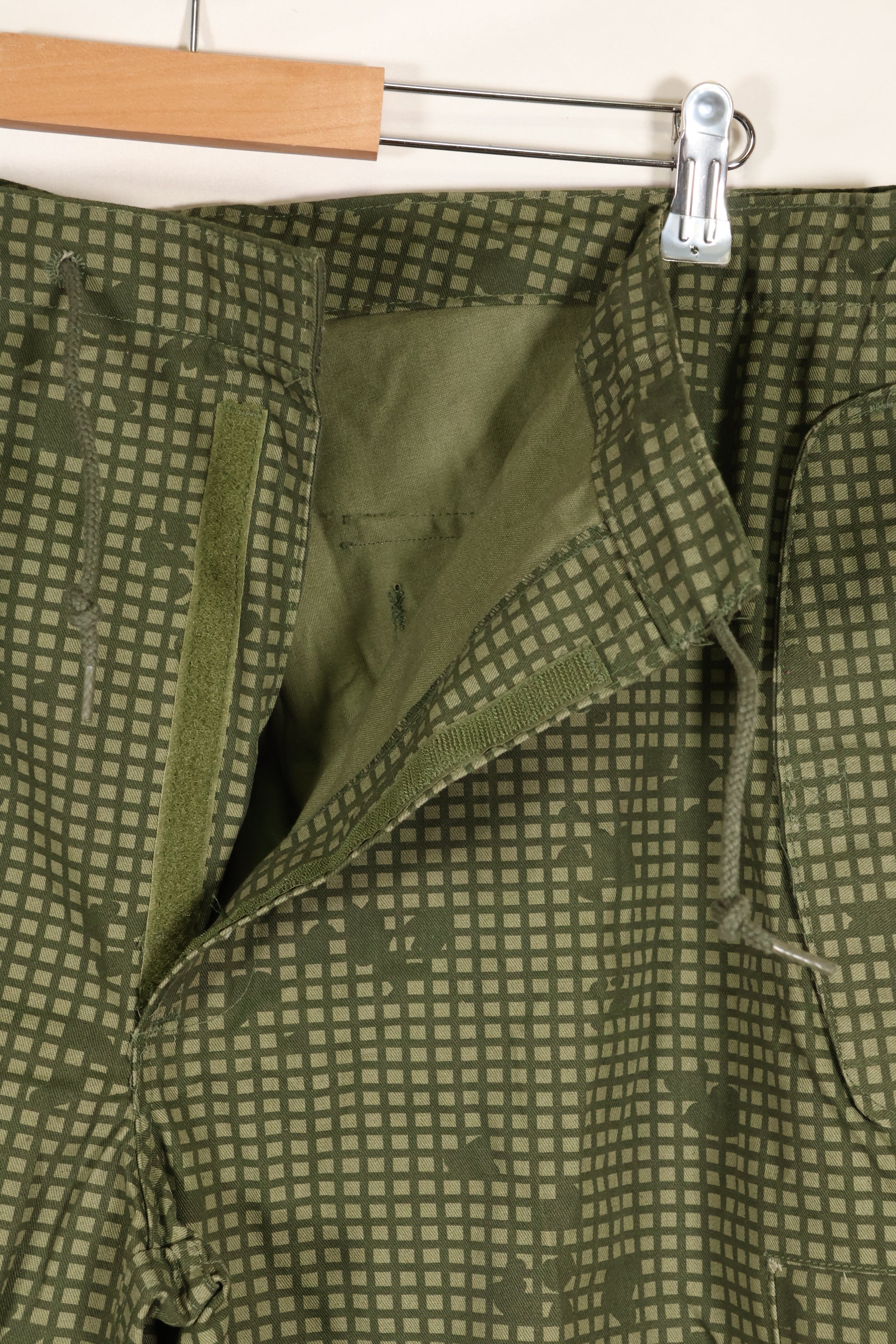 1987 Contract - L-R: U.S. Military, Infrared-Countermeasure, Night Camo, Pants, Overpants, Used (Replica)