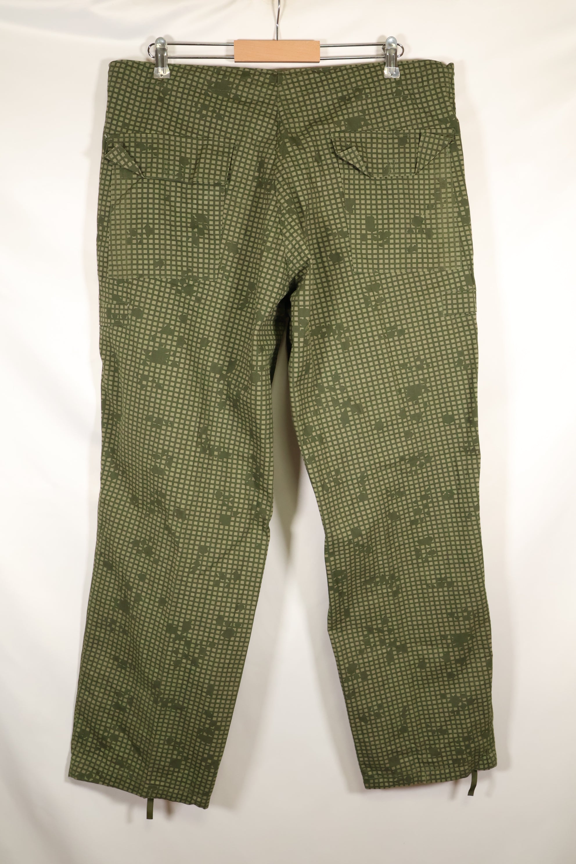 1987 Contract - L-R: U.S. Military, Infrared-Countermeasure, Night Camo, Pants, Overpants, Used (Replica)