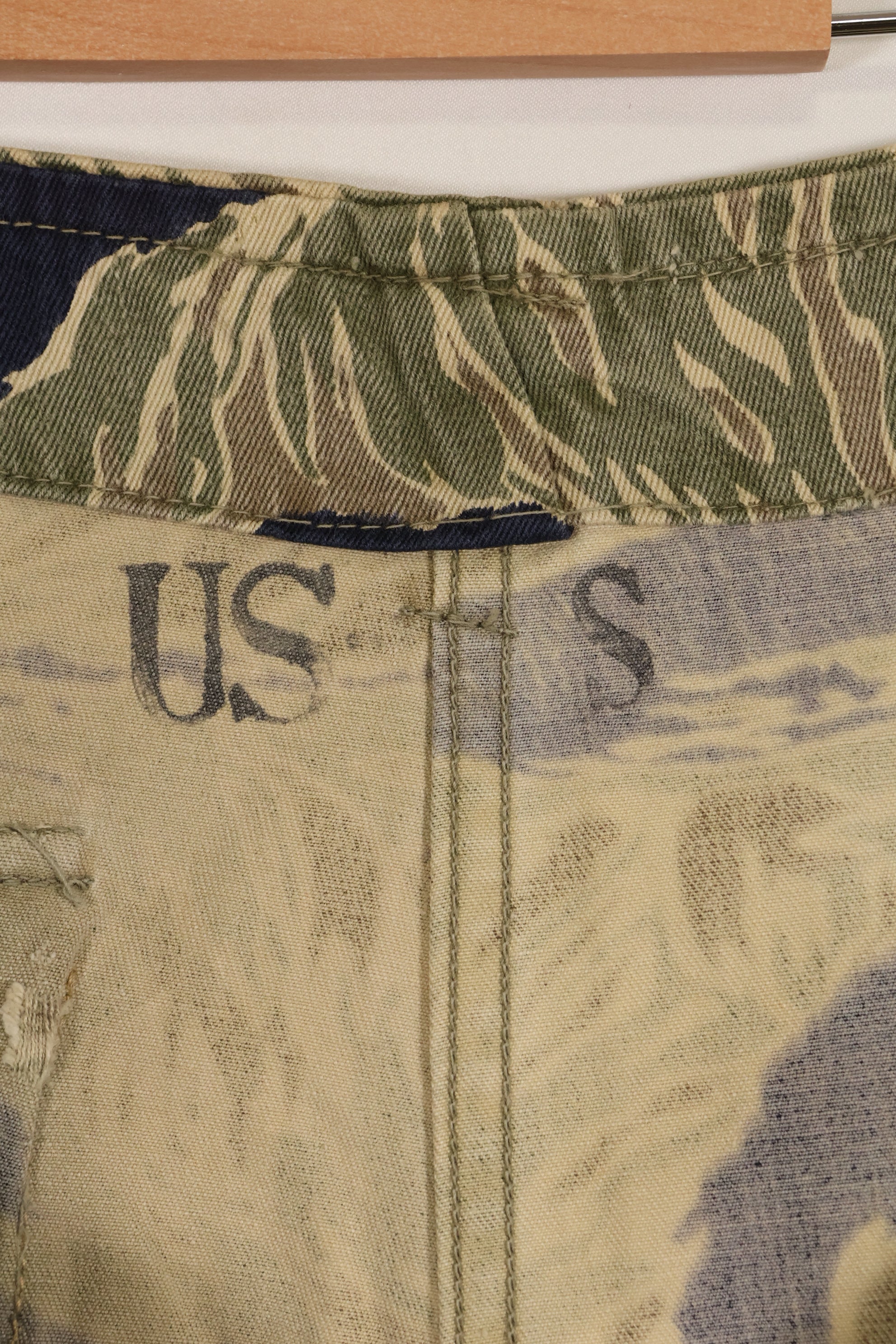 実物　沖縄タイガーパターン　タイガーストライプパンツ　改造あり　USカット　US-S　中古品