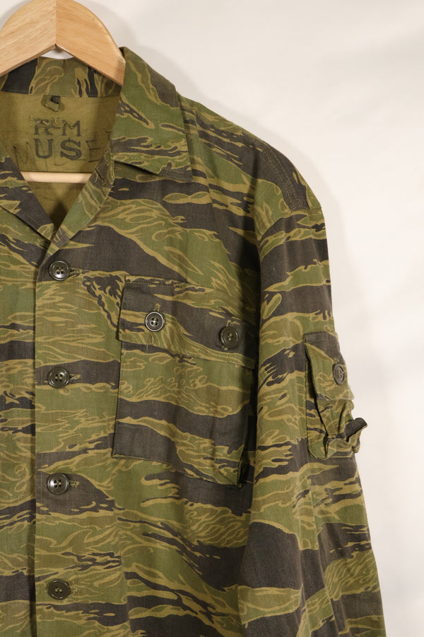 大阪 MASH製　US-M ゴールドタイガーストライプ　USカット　シャツ　中古品　退色あり