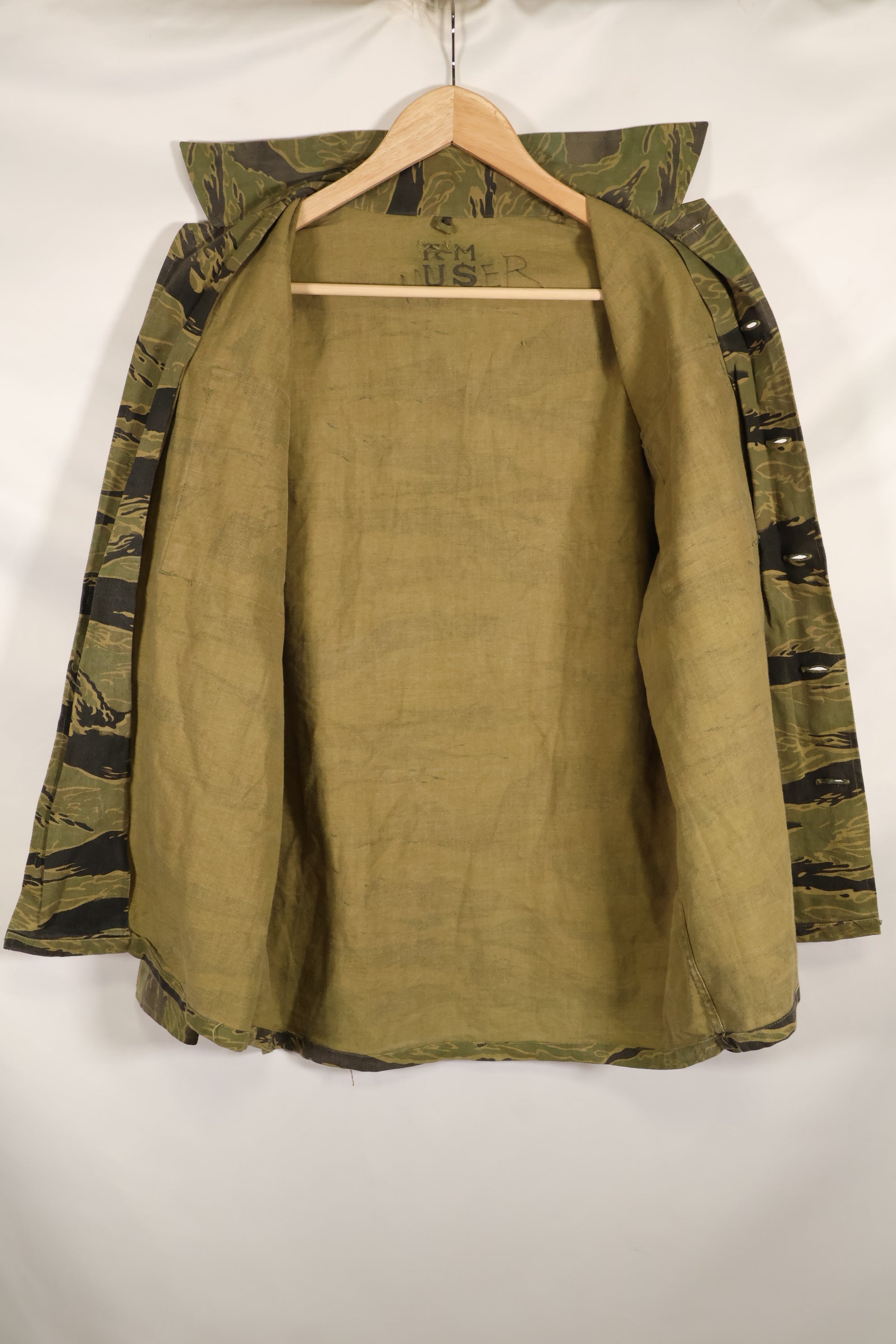 大阪 MASH製　US-M ゴールドタイガーストライプ　USカット　シャツ　中古品　退色あり