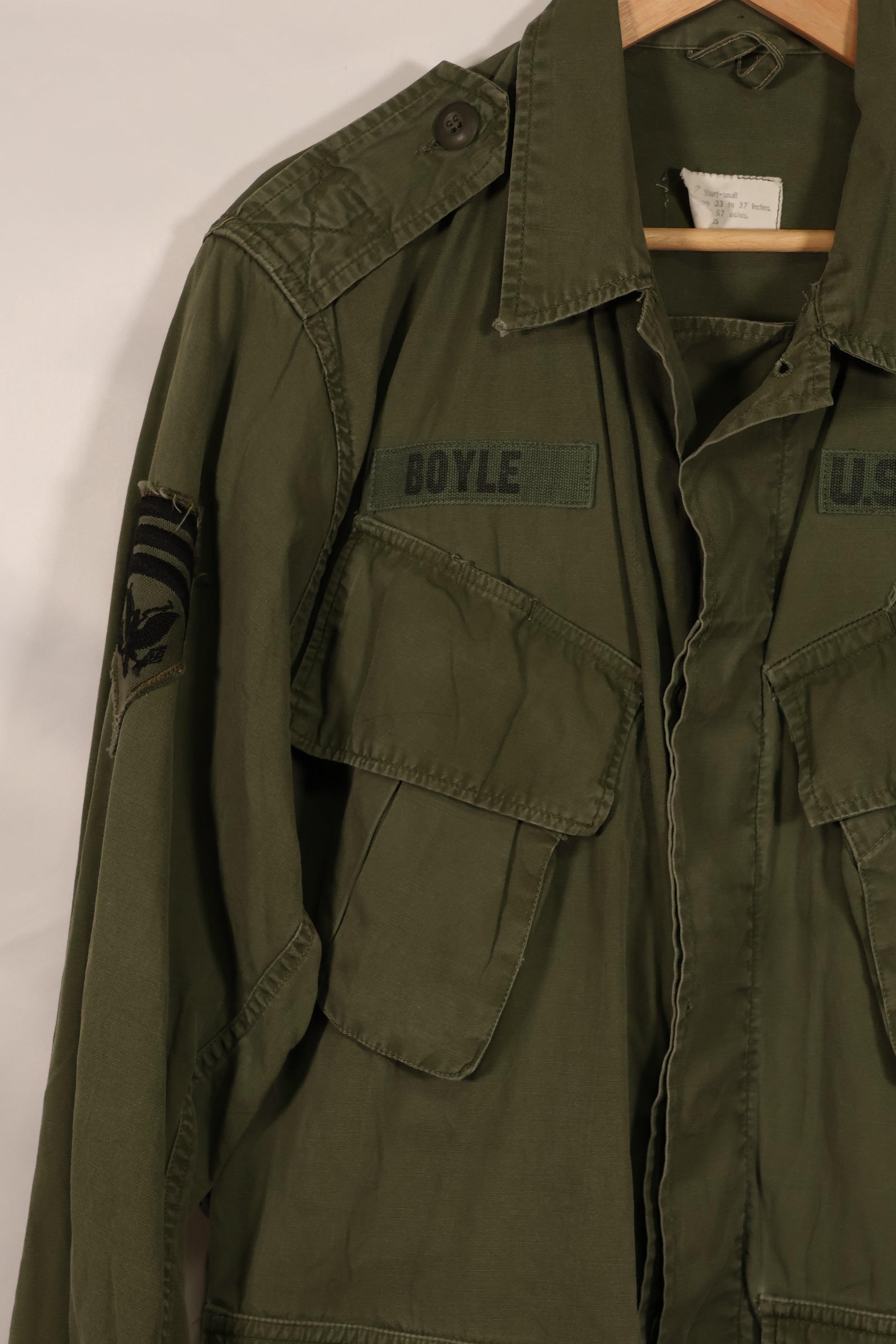 実物　日本製　FEC-39917　2nd Model ジャングルファティーグ ジャケット　第25歩兵師団　パッチ付き　中古品