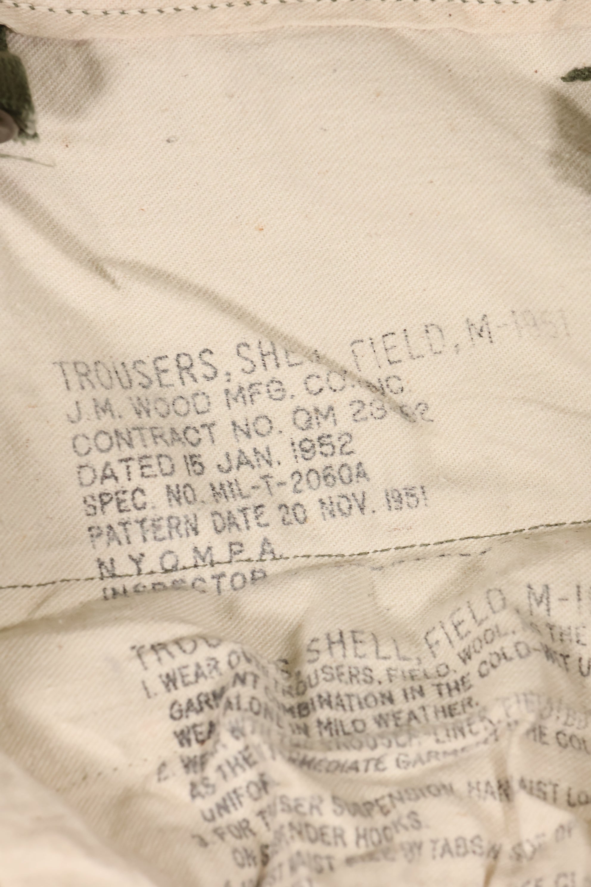 สัญญาปี 1952, M-L, กองทัพสหรัฐฯ, กางเกงสนาม M51, มีร่องรอยการใช้งาน, มือสอง