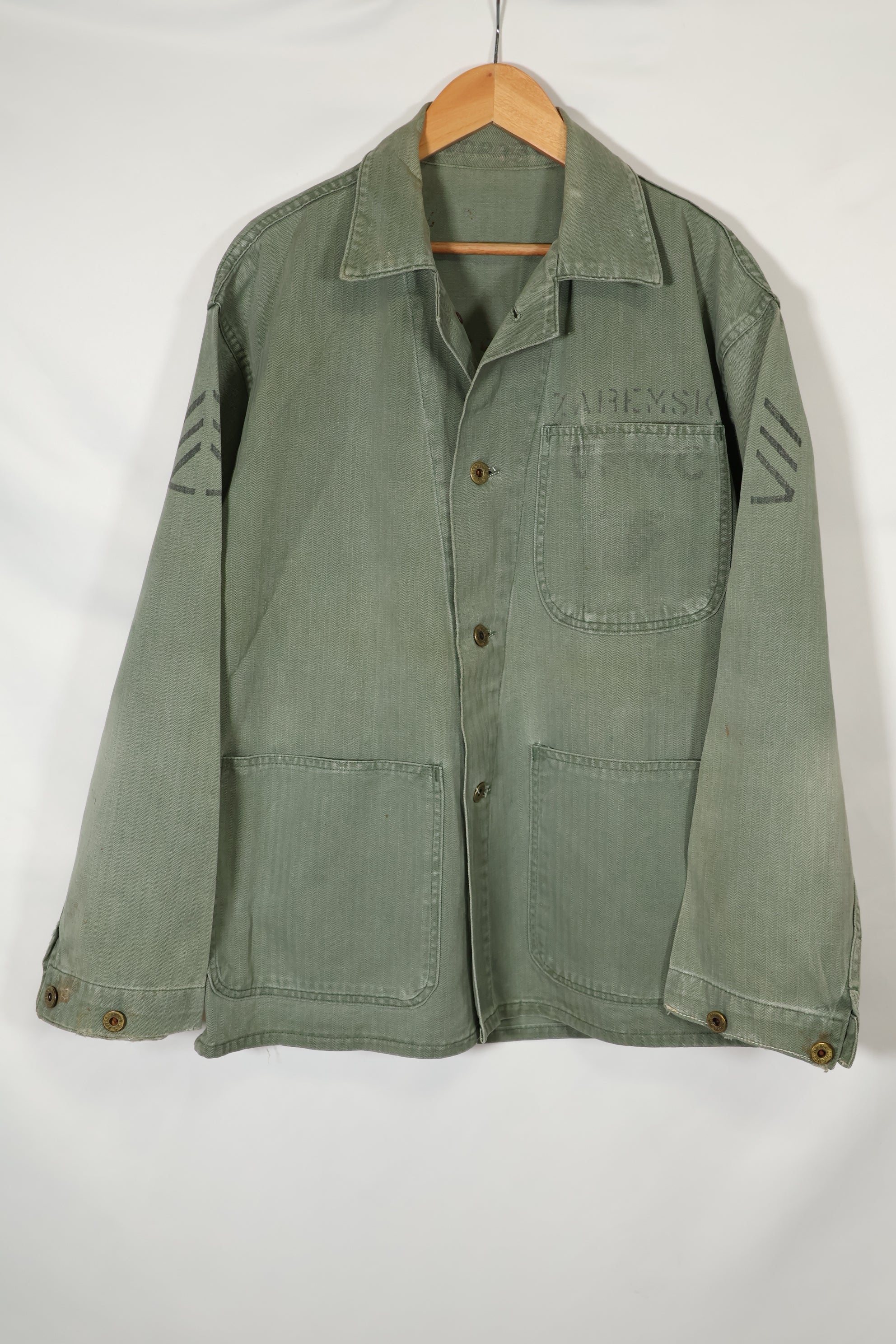 เสื้อแจ็คเก็ตอเนกประสงค์ P-41 HBT ของนาวิกโยธินสหรัฐฯ ยุค 1940 มือสอง สภาพ A