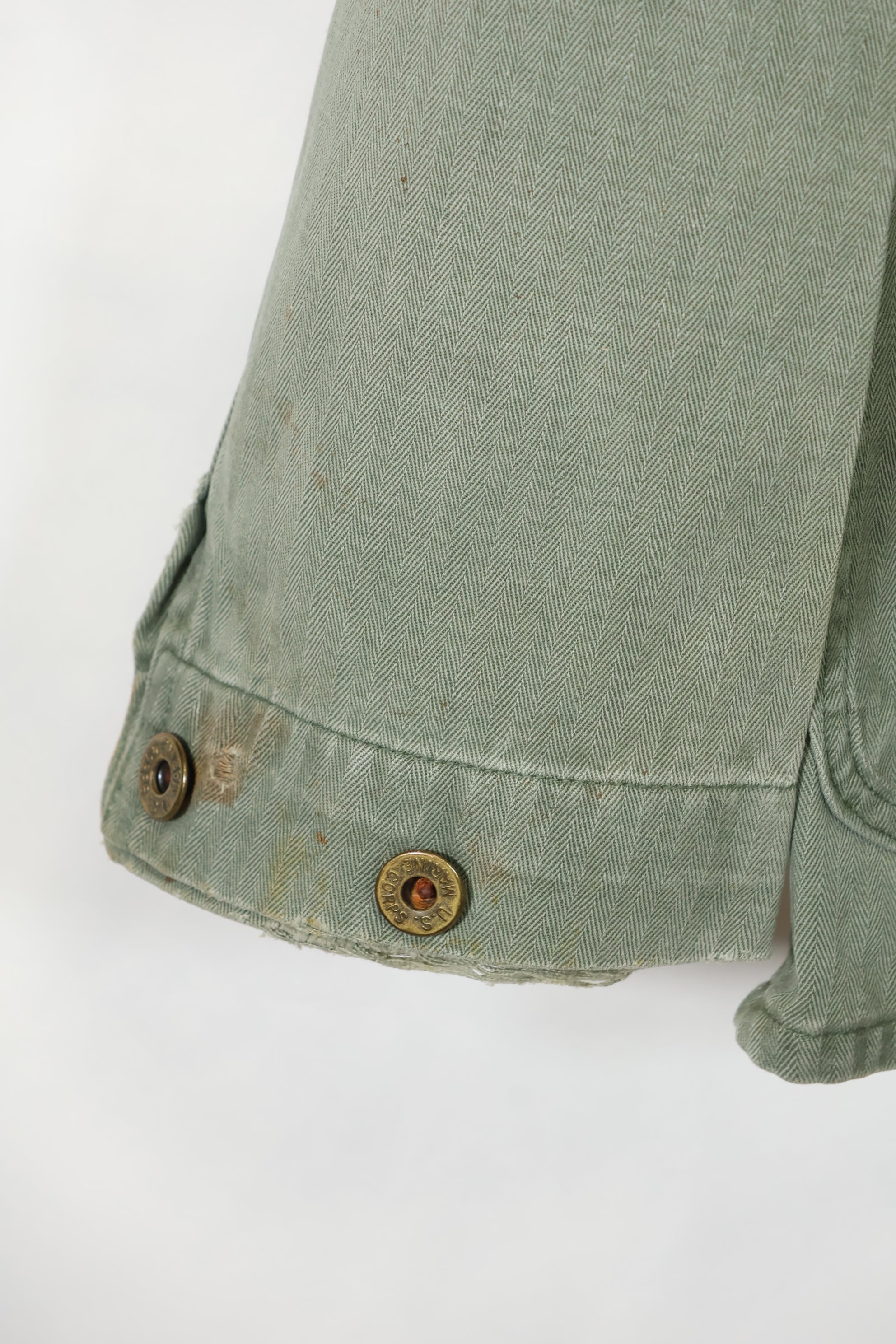 เสื้อแจ็คเก็ตอเนกประสงค์ P-41 HBT ของนาวิกโยธินสหรัฐฯ ยุค 1940 มือสอง สภาพ A