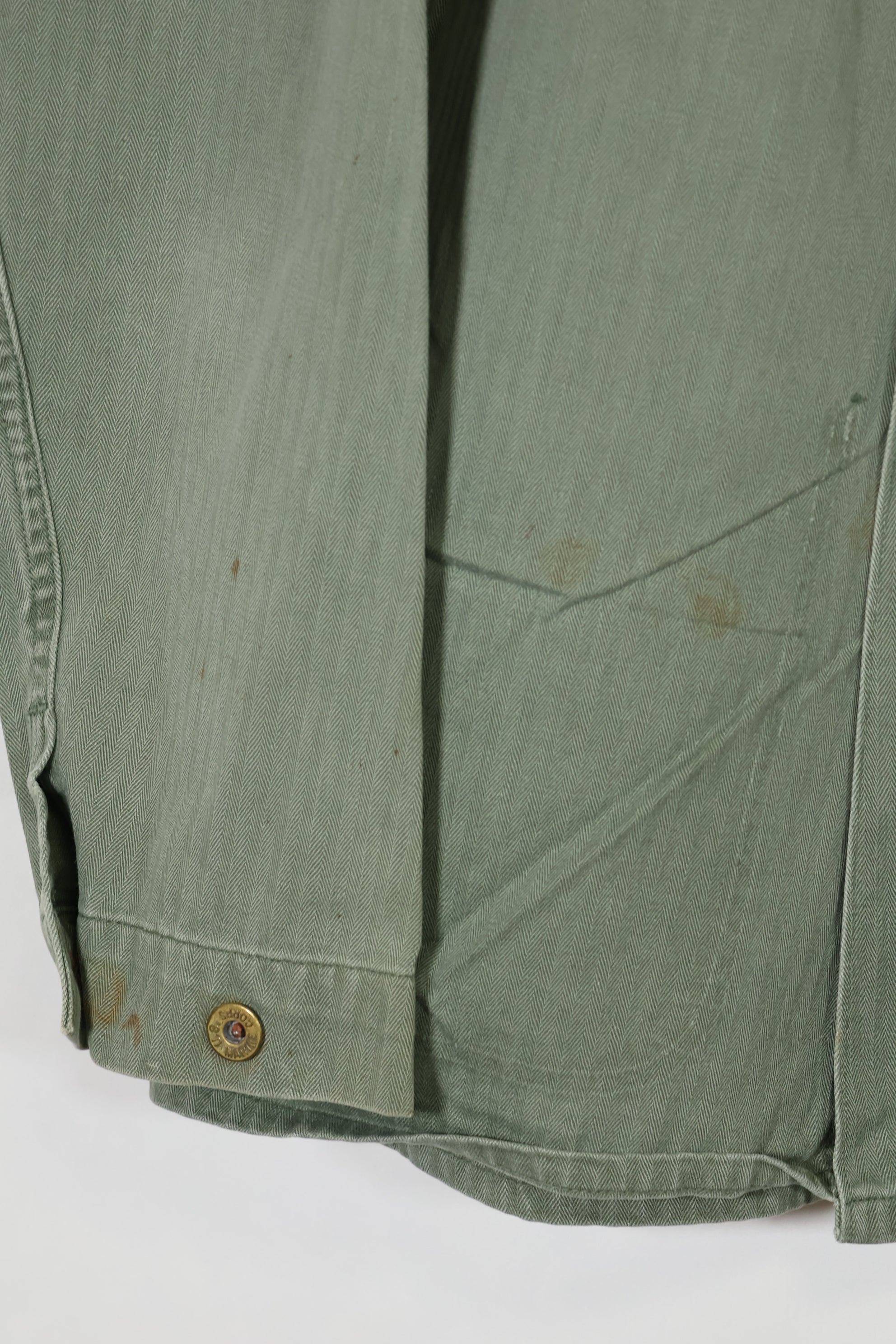 เสื้อแจ็คเก็ตอเนกประสงค์ P-41 HBT ของนาวิกโยธินสหรัฐฯ ยุค 1940 มือสอง สภาพ B