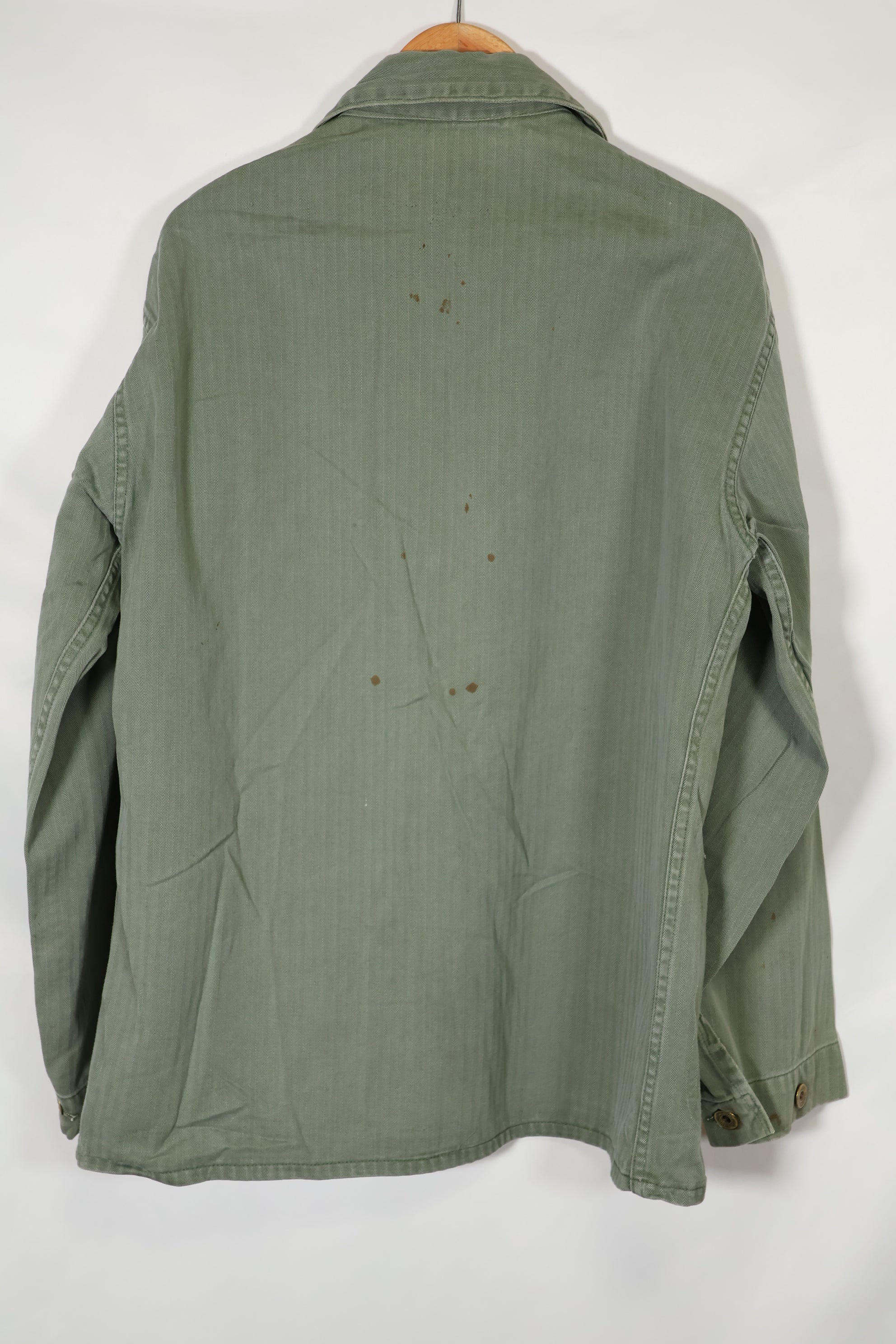 เสื้อแจ็คเก็ตอเนกประสงค์ P-41 HBT ของนาวิกโยธินสหรัฐฯ ยุค 1940 มือสอง สภาพ B