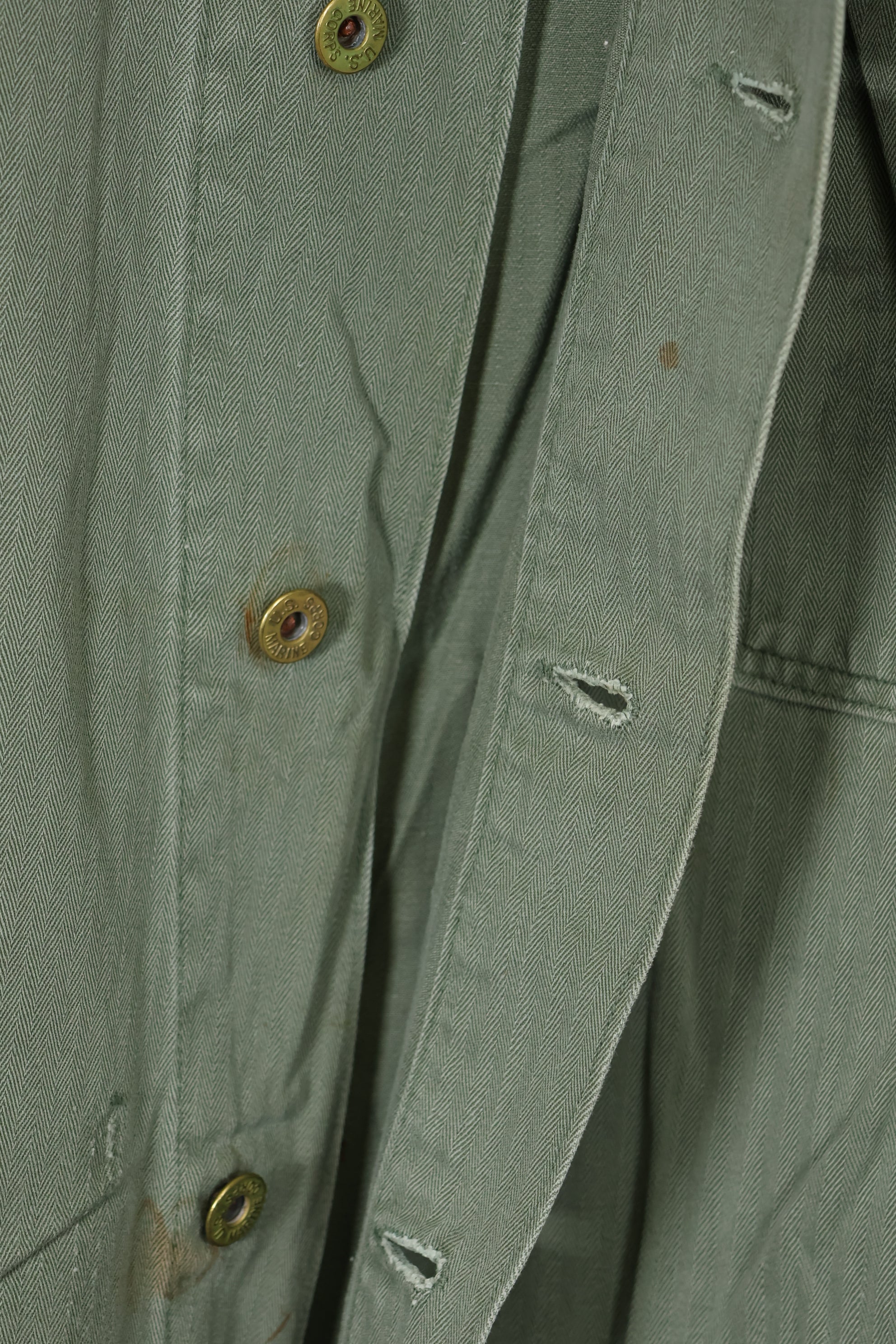 เสื้อแจ็คเก็ตอเนกประสงค์ P-41 HBT ของนาวิกโยธินสหรัฐฯ ยุค 1940 มือสอง สภาพ B