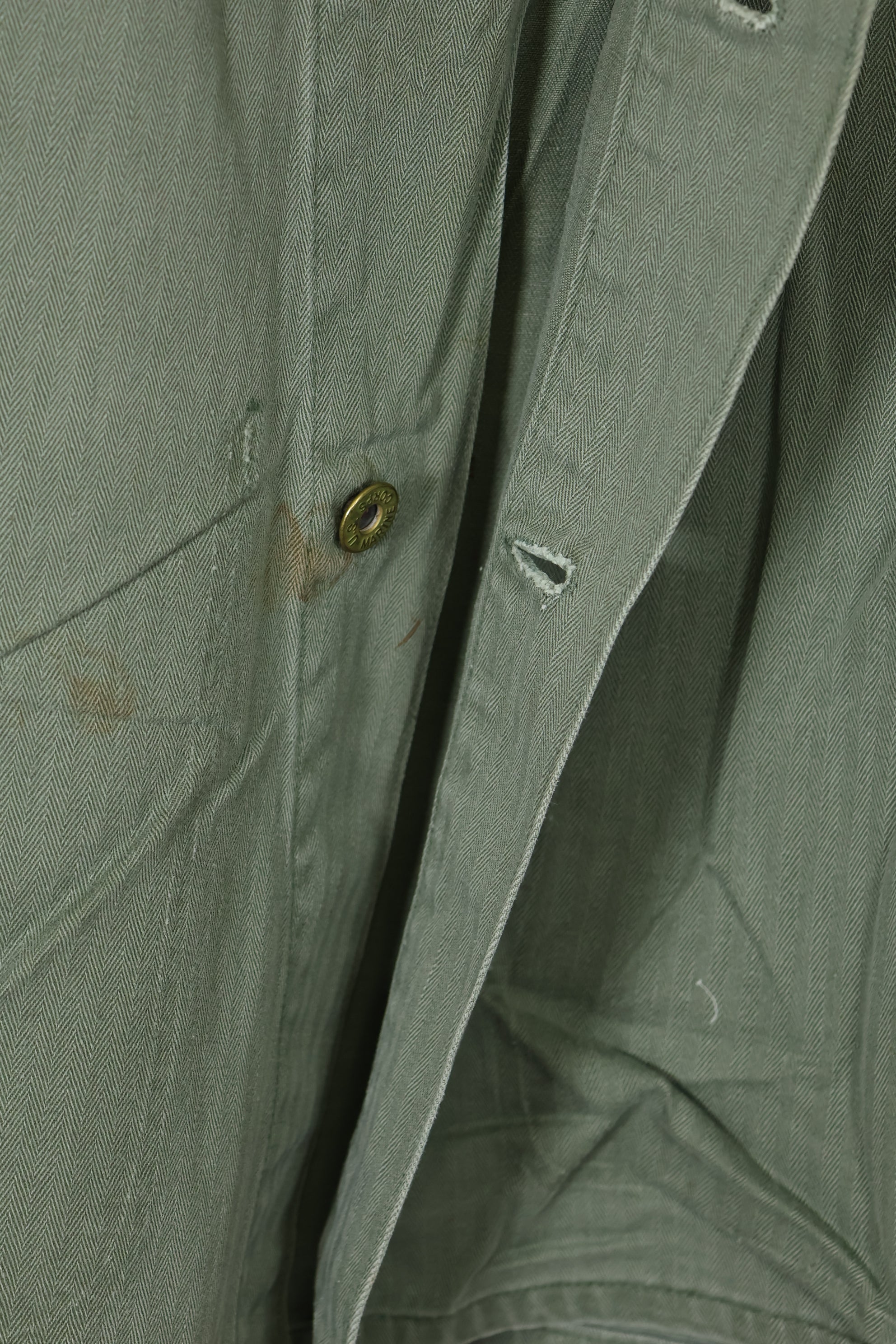 เสื้อแจ็คเก็ตอเนกประสงค์ P-41 HBT ของนาวิกโยธินสหรัฐฯ ยุค 1940 มือสอง สภาพ B