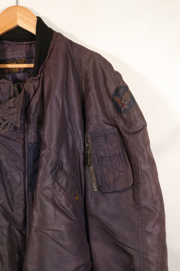 เสื้อแจ็คเก็ตบิน N2-A ของกองทัพอากาศสหรัฐฯ ขนาดใหญ่ ยุคปี 1950 ปรับเปลี่ยนฮู้ด มือสอง