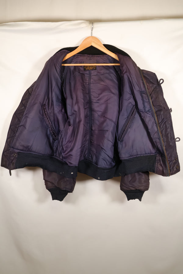 เสื้อแจ็คเก็ตบิน N2-A ของกองทัพอากาศสหรัฐฯ ขนาดใหญ่ ยุคปี 1950 ปรับเปลี่ยนฮู้ด มือสอง