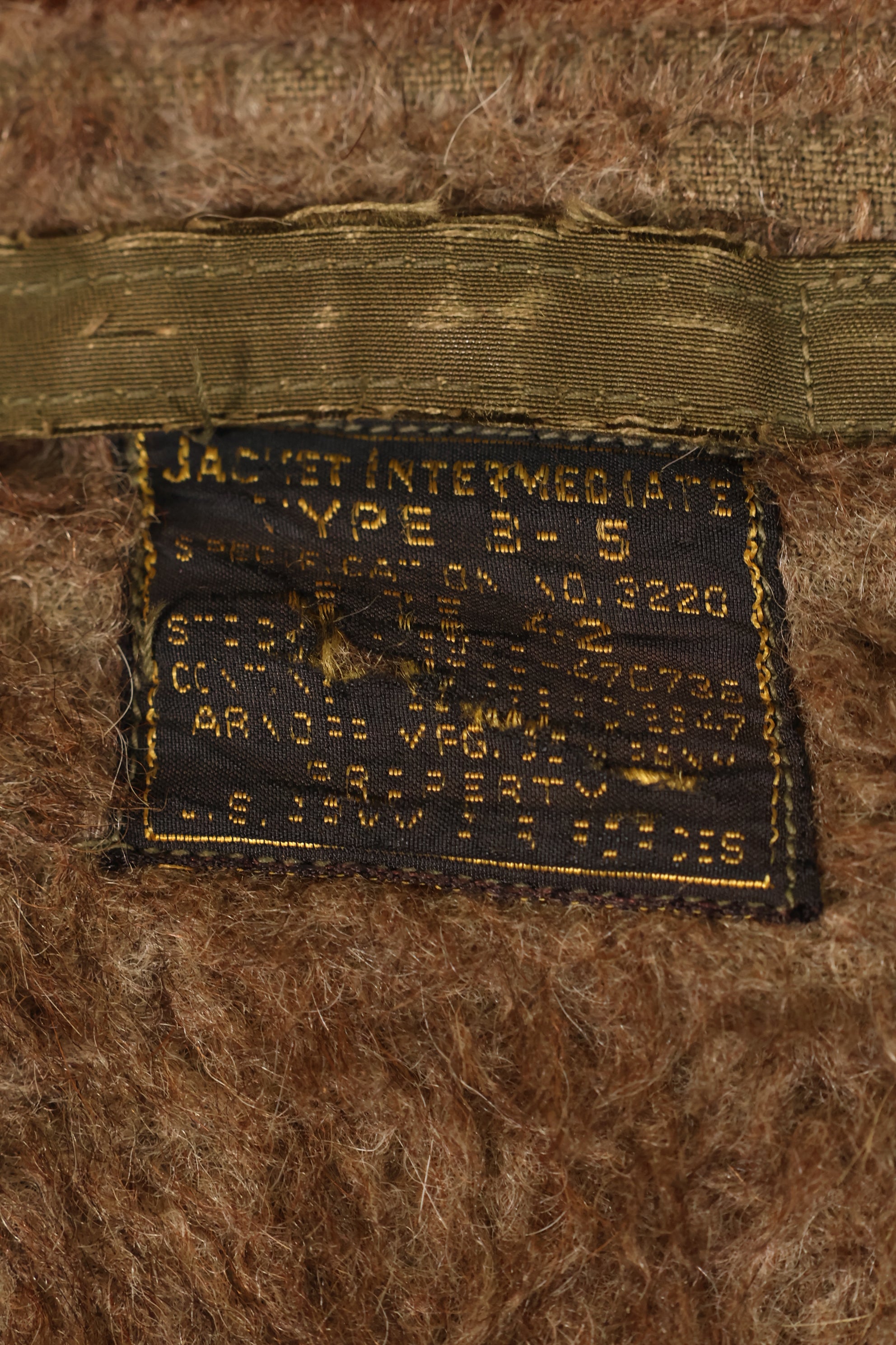 1940s, Size 42, WWII, U.S. Army Air Forces, B-15 Flight Jacket, Calendar-finished fabric, Used