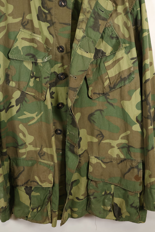 1966〜67年頃　X-L-R　ノンリップストップ　初期プリント　ERDL　ファティーグジャケット　中古品