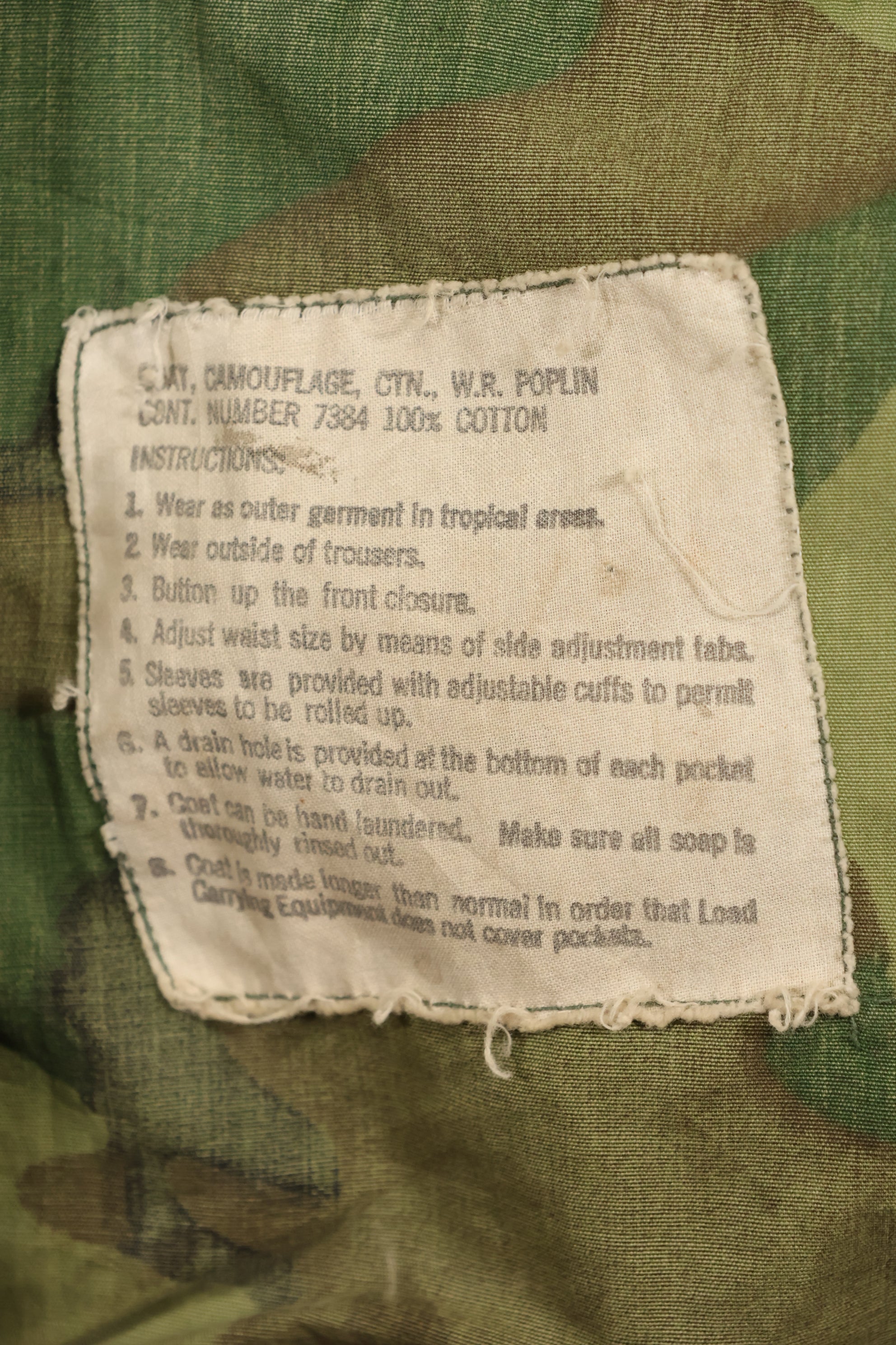 1966〜67年頃　X-L-R　ノンリップストップ　初期プリント　ERDL　ファティーグジャケット　中古品