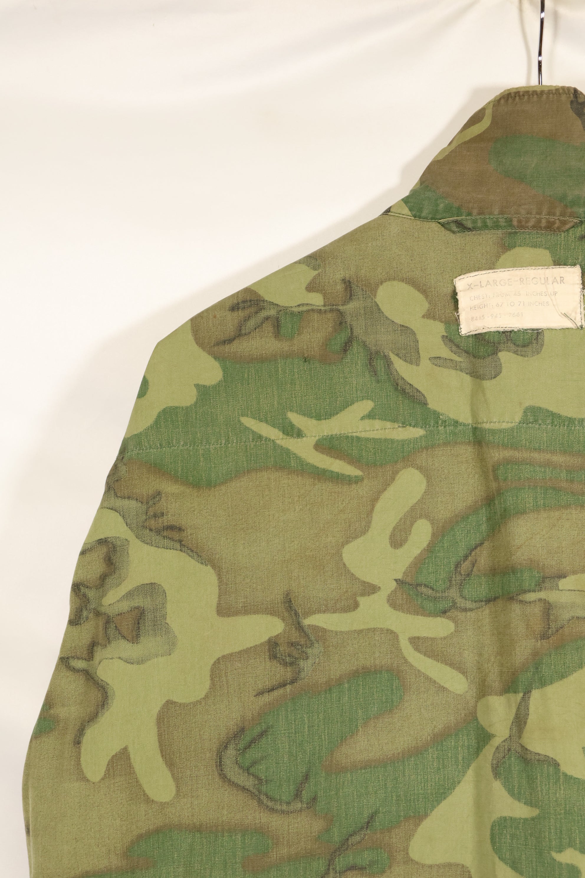 1966〜67年頃　X-L-R　ノンリップストップ　初期プリント　ERDL　ファティーグジャケット　中古品