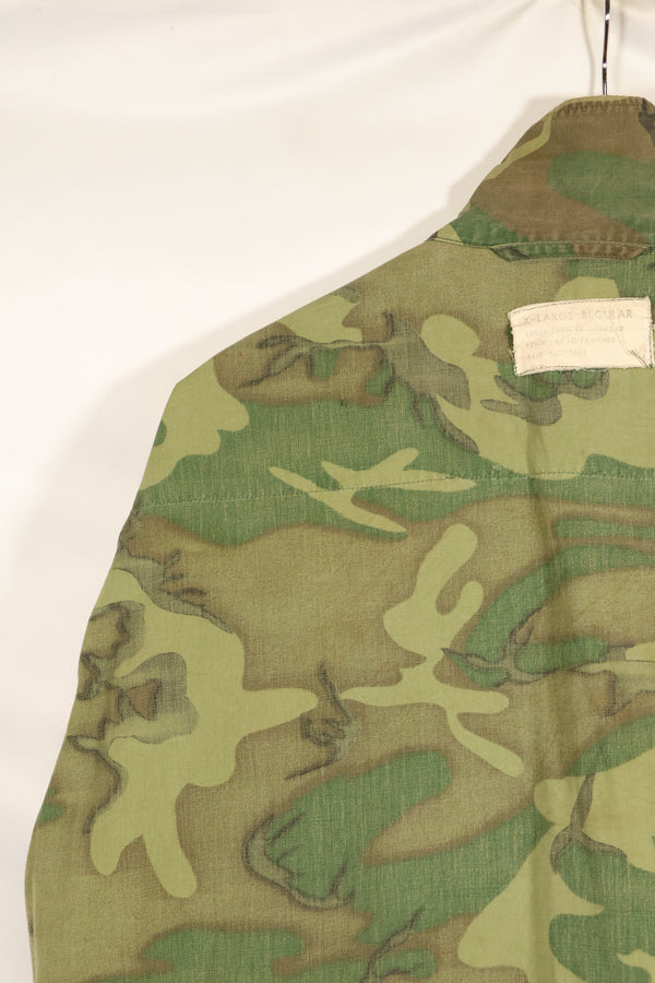 1966〜67年頃　X-L-R　ノンリップストップ　初期プリント　ERDL　ファティーグジャケット　中古品