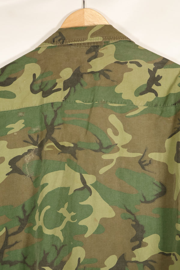 1966〜67年頃　X-L-R　ノンリップストップ　初期プリント　ERDL　ファティーグジャケット　中古品