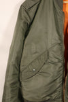 Real early 1960s USAF L2-B flight jacket with damaged ribs, no zipper slider